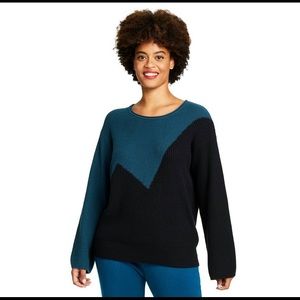 Victor Glemaud x Target - black / teal blue sweater - NEW WITH TAGS